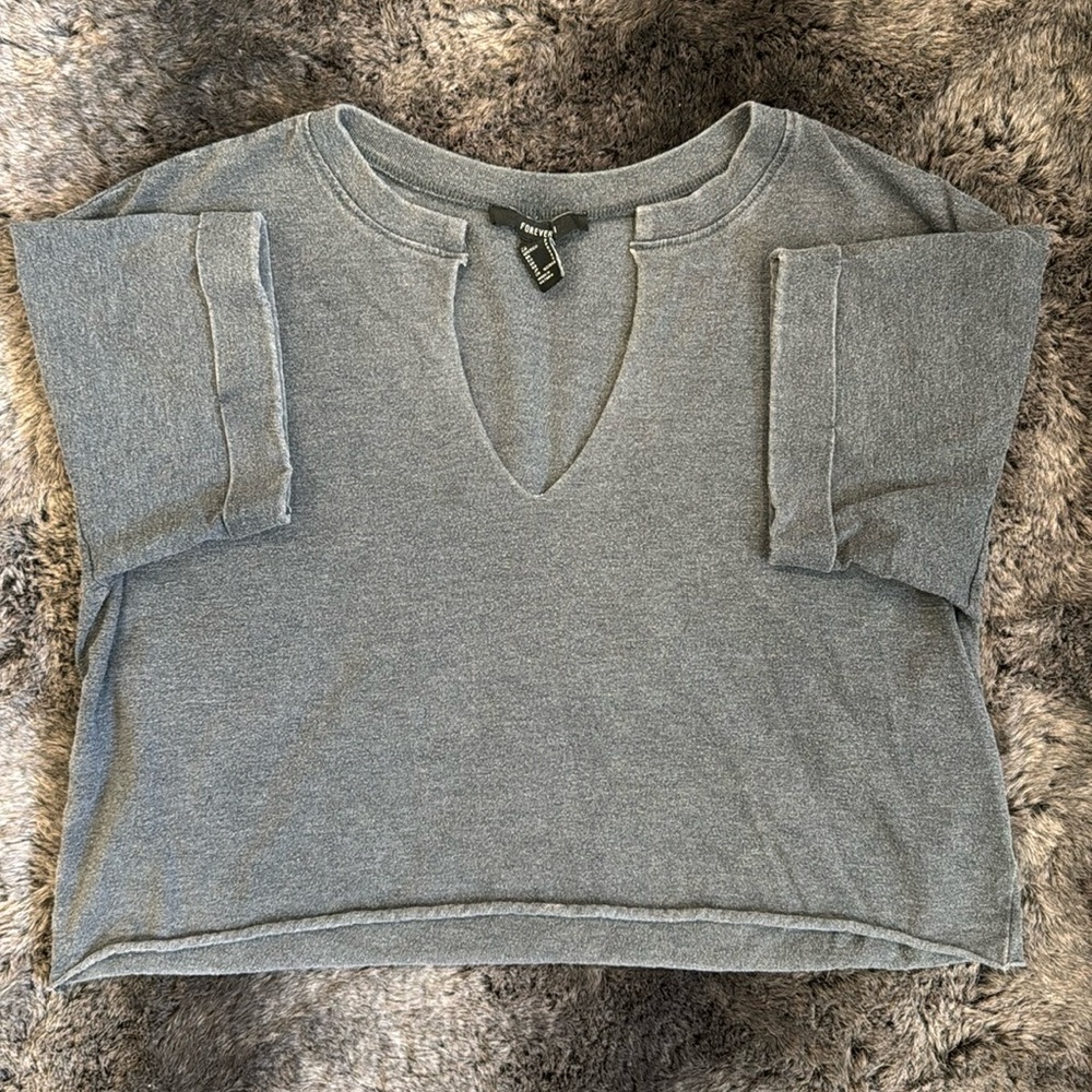 F21 deep v-neck crop top